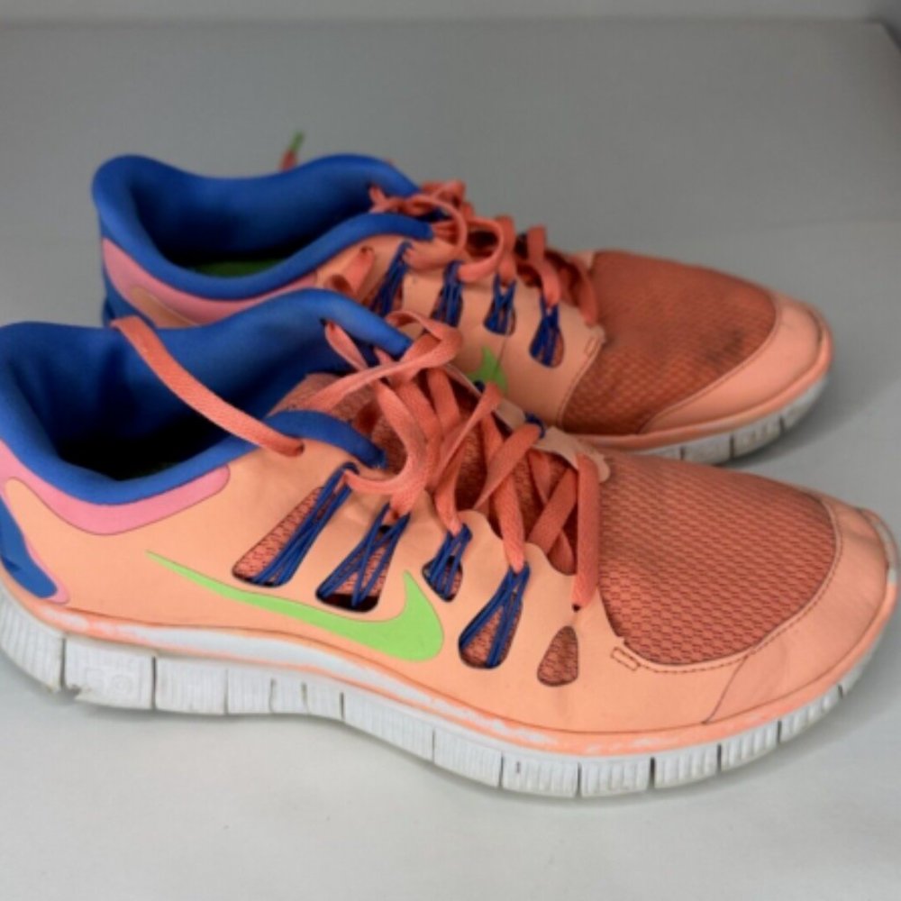 Nike Free 5.0 Atomic Running Shoes Peach 580591 634 Athletic Sneakers Women's 10